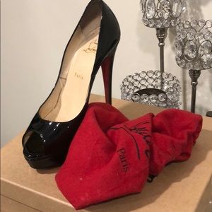 Authentic Christian Louboutin Lady Peep 150 BLACK